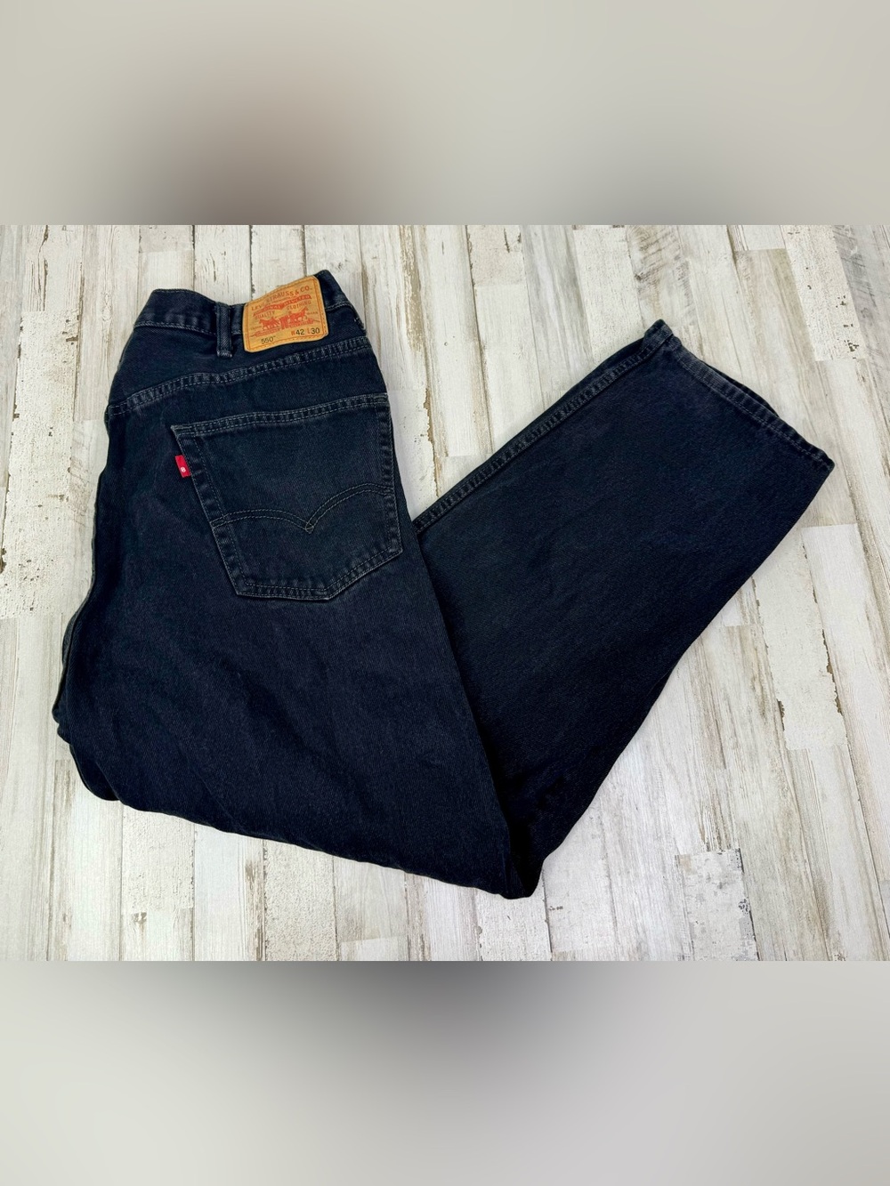 Vintage Levis 550 Pants Jeans Men 40x30 Denim Stretch Black Straight